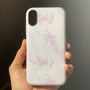 Pink White Marble iPhone XR case